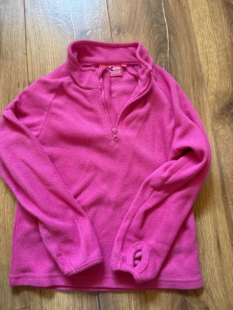Fleece Pullover  pink mit Reissverschluss