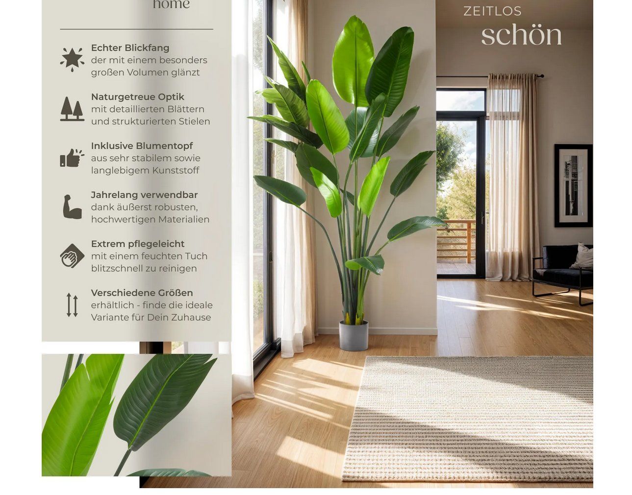 Piante & sementi: Künstlicher Paradiesvogelbaum Tropic 160 cm – Nuovo (secondo la descrizione) da Steinhausen venduto da Retourenprofis 2