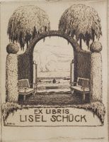 ex libris 1913  Orig. Jugendstil Radierung Lisel Schück