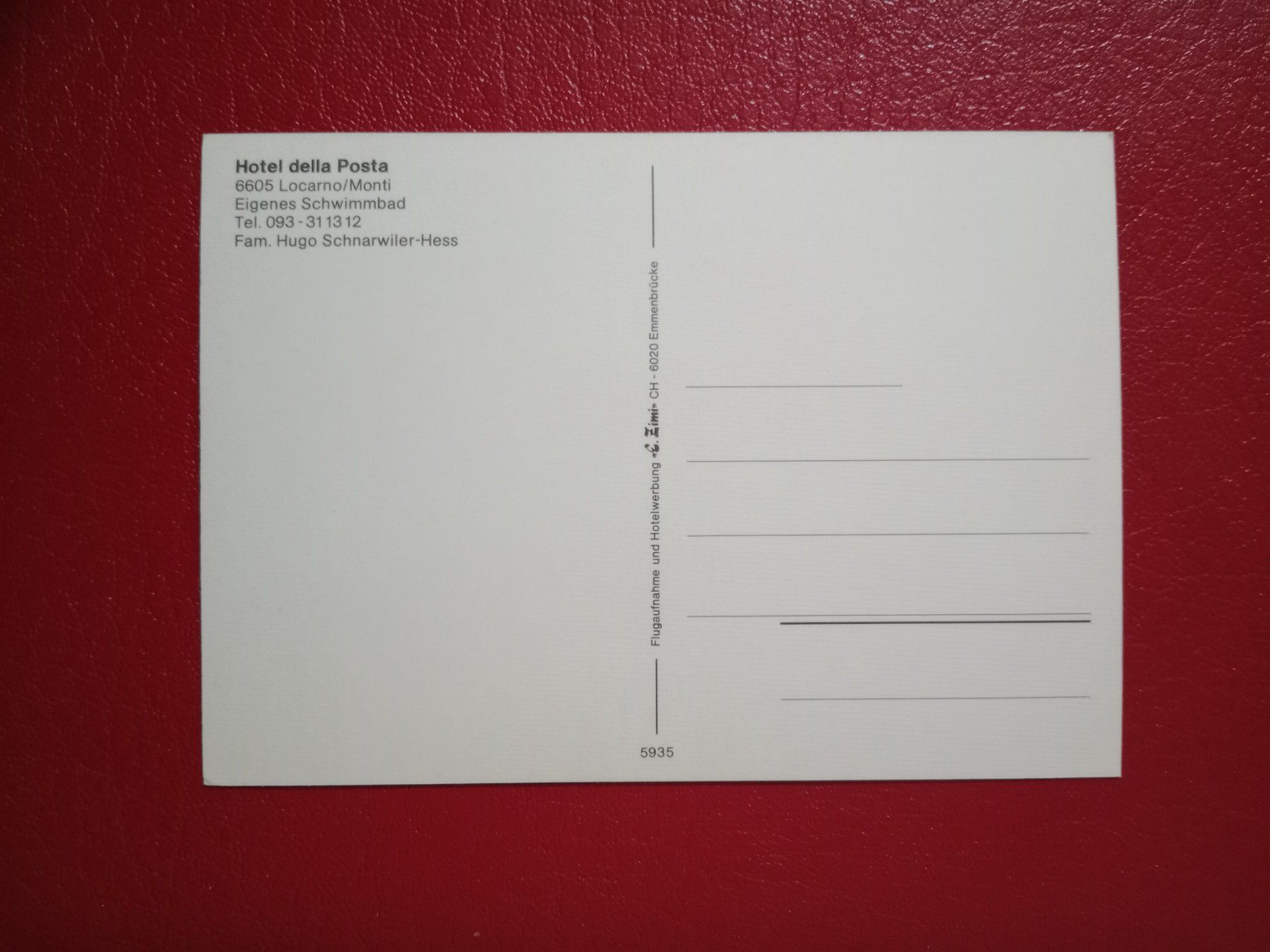 Cartoline postali: Locarno Monti Hotel della Posta – Usato da Küttigen venduto da Melisch1000 1
