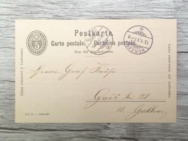 TR52 Carte Postale + Timbre Suisse 1897