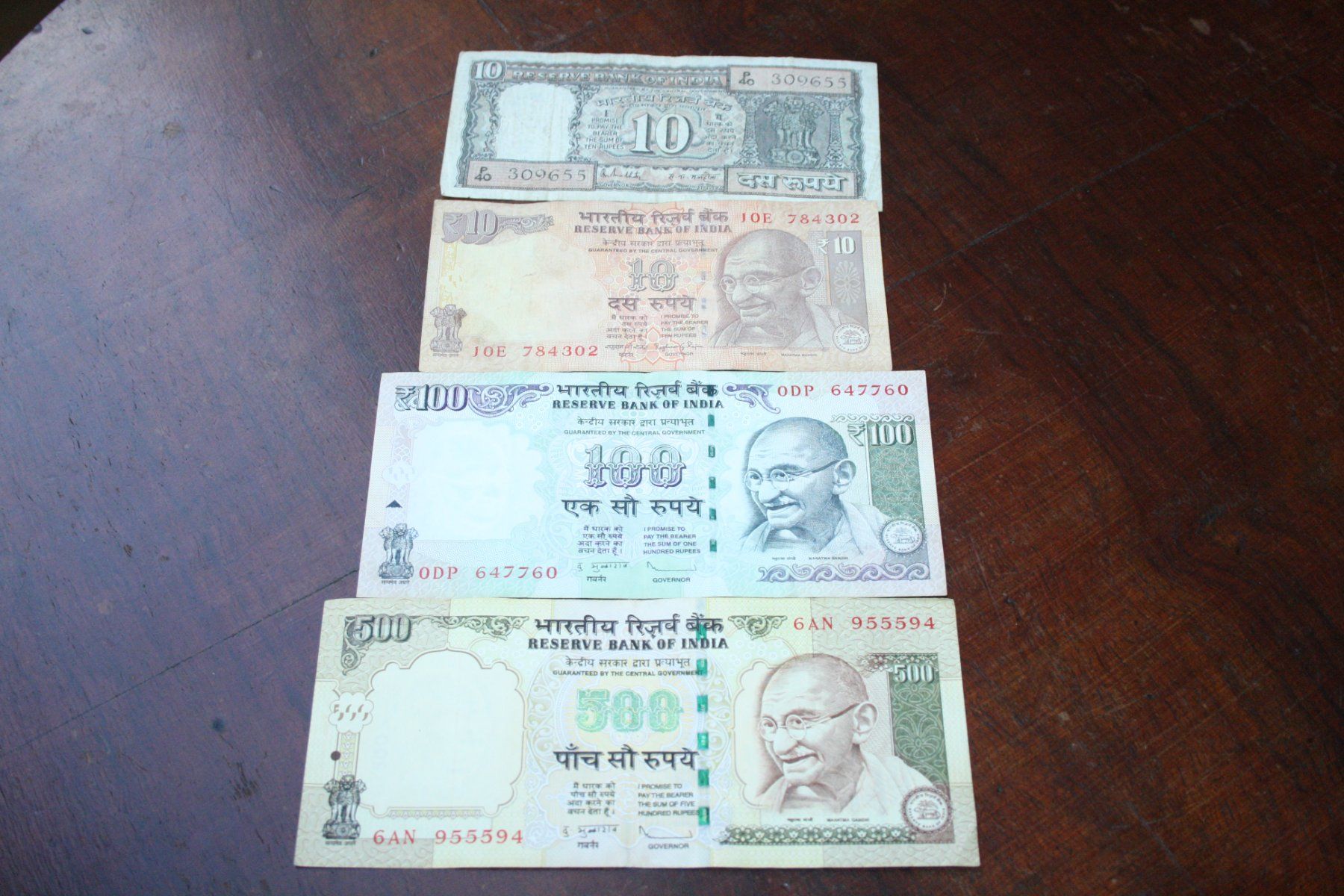 Banknoten: Inde 4 billets – Gebraucht aus Cormondrèche von Hermes.monnaies