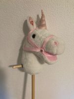 Steckenpferd Einhorn Plüsch weiss rosa guter Zustand