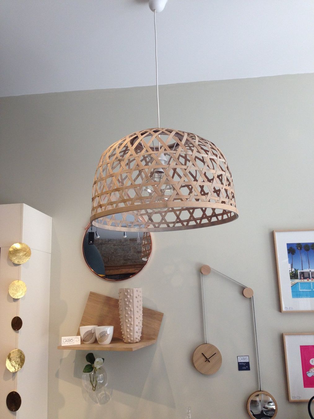 Lampadari & plafoniere: Hängeleuchte mit Holzschirm / neuwertig – Nuovo (secondo la descrizione) da Zürich venduto da jimmy_12 1