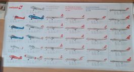 Swissair Flugzeuge 1931 -1993 Fokker, Airbus, Boeing, DC etc