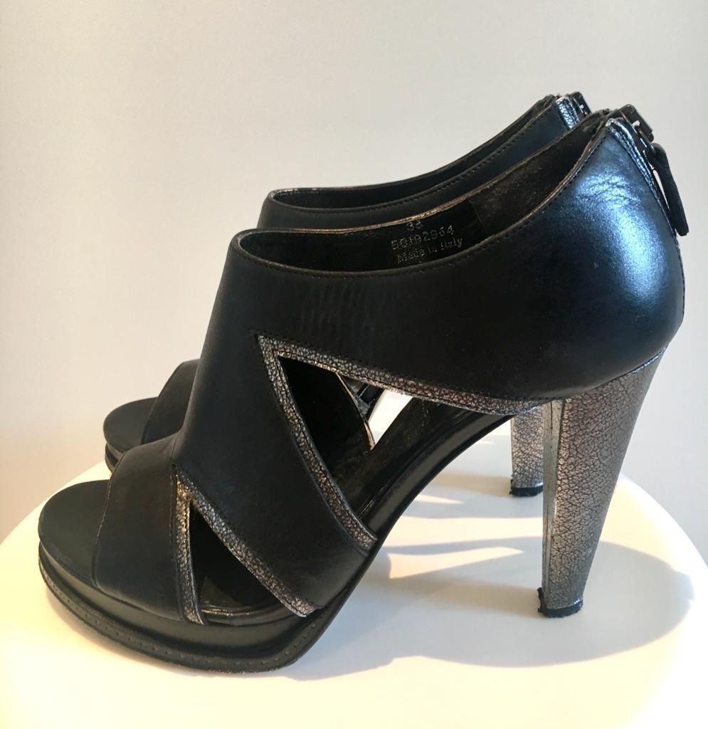 Hugo Boss Scarpe da donna: Boss Orange High Heels, Leder, Gr 38, schwarz/anthrazit – Usato da Dornach venduto da Snow54