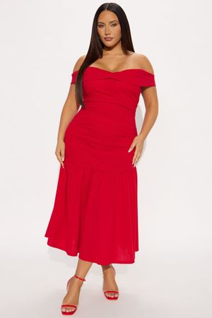 Rotes Sommerkleid, schulterfrei, Grösse 46 - Top Zustand!