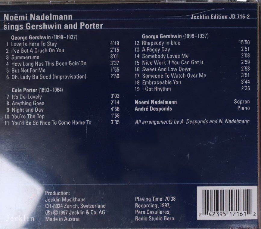 CD: George Gershwin (1898 - 1937) – Usato da Luzern venduto da CONTENTI 2