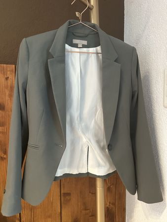 H&M Blazer, Damen, Gr. 36, Grau-Grün, Top Zustand!