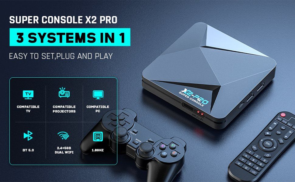 Console: Android TV Retro Game Console - mit 45,000 plus Spiele – Nuovo (secondo la descrizione) da Glattbrugg venduto da har_jgc7