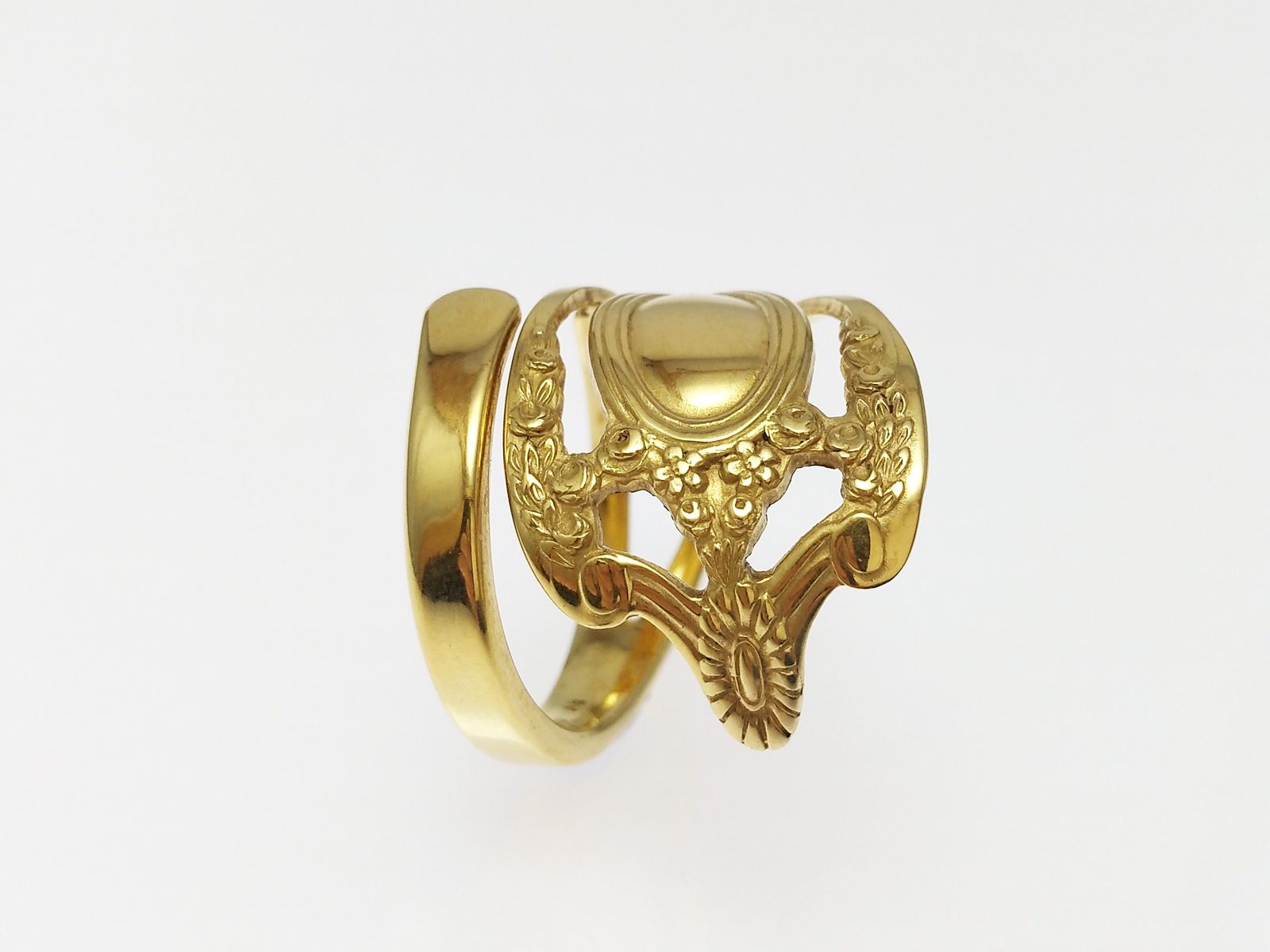 Anelli: Offener Silberring im Jugendstil vergoldet – Nuovo e nell'imballaggio originale da Meilen venduto da Byrd-bijoux
