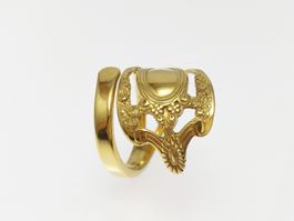 Offener Silberring im Jugendstil vergoldet