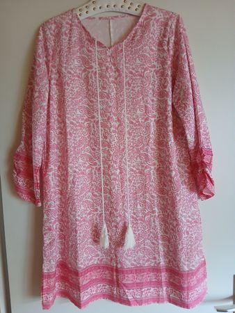 Sommerkleid kurz pink/weiss Paisley Gr. L neu
