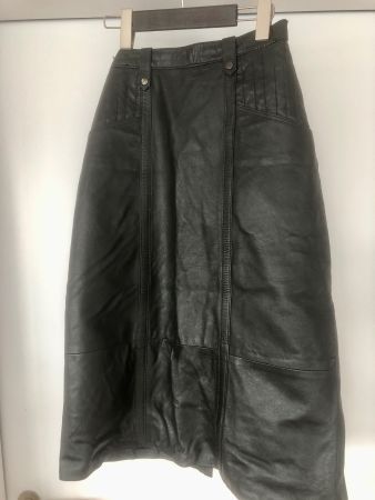 Vintage Lederrock (Kunstleder), Gr. 40, Schwarz