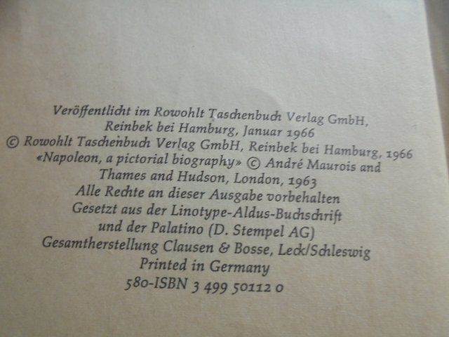Libri: Napoleon von André Maurois – Usato da Hinwil venduto da Glasperlen 2