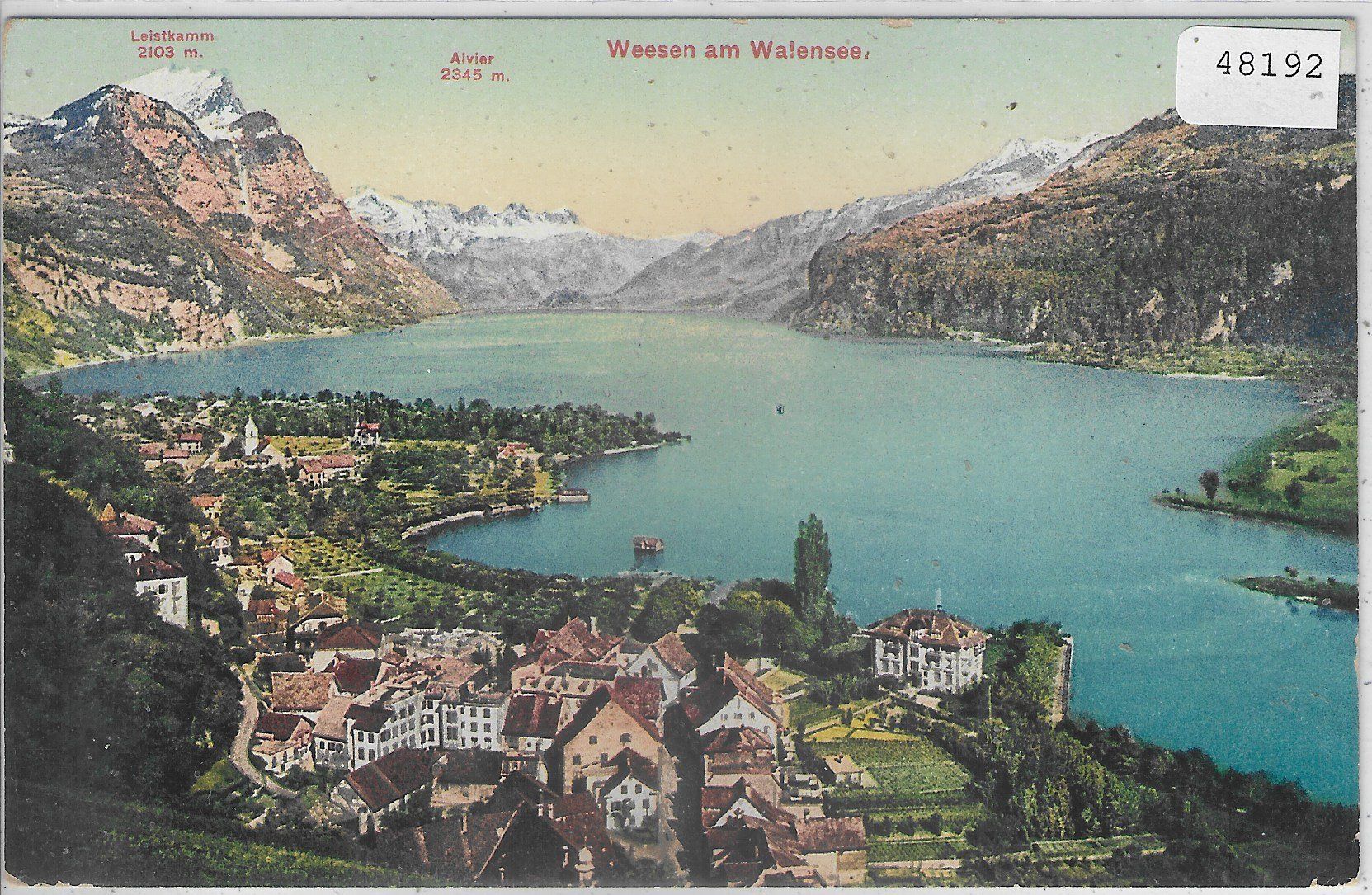 Cartoline postali: Weesen mit Walensee - Litho – Usato da Ettingen venduto da Kartenplanet
