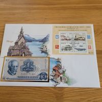 Banknoten Brief - Lettre avec billet de banque Norge 80 Oslo