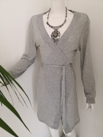 🤩MASSIMO DUTTI STRICK-CARDIGAN GRAU MIT GÜRTEL