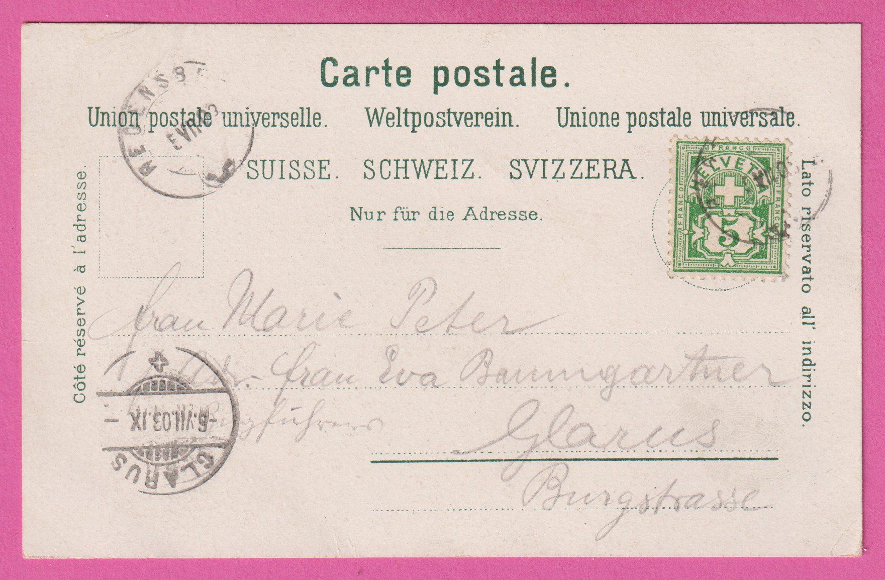Ansichtskarten: Regensberg gel 1903 – Gebraucht aus Einsiedeln von dillie 1