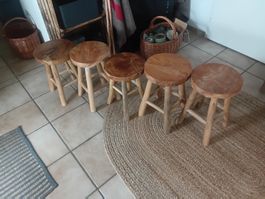 5 kleine Holz Hocker Schemeli
