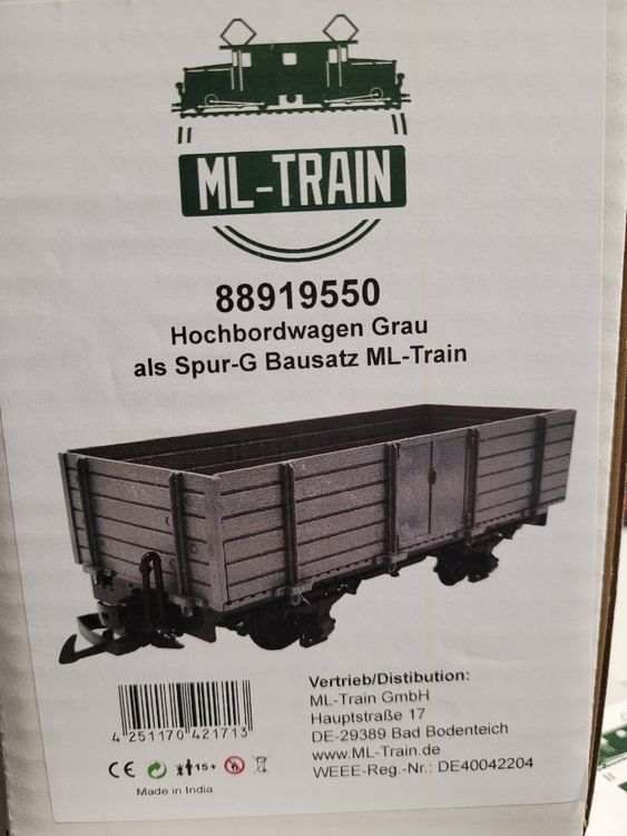 LGB ML-Train Hochbord- Wagenbausatz grau NEU (Neu und originalverpackt ...