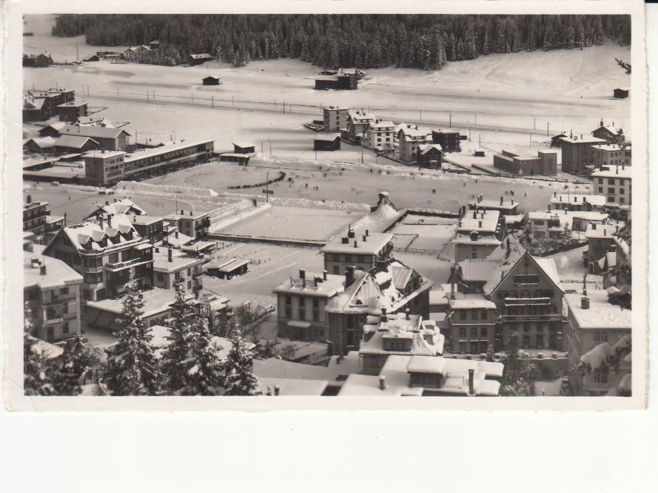 Cartoline postali: Davos Eisbahn 1946 – Usato da Bürglen TG venduto da StampGraf