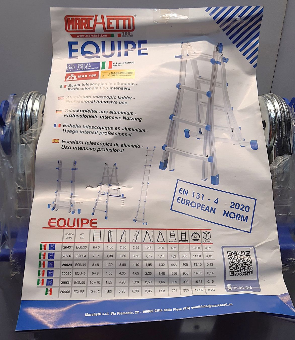 Scale: Neue Teleskop-/Klappleiter / Alu / MARCHETTI EQUIPE 44 – Nuovo e nell'imballaggio originale da Wattwil venduto da webrawa 8