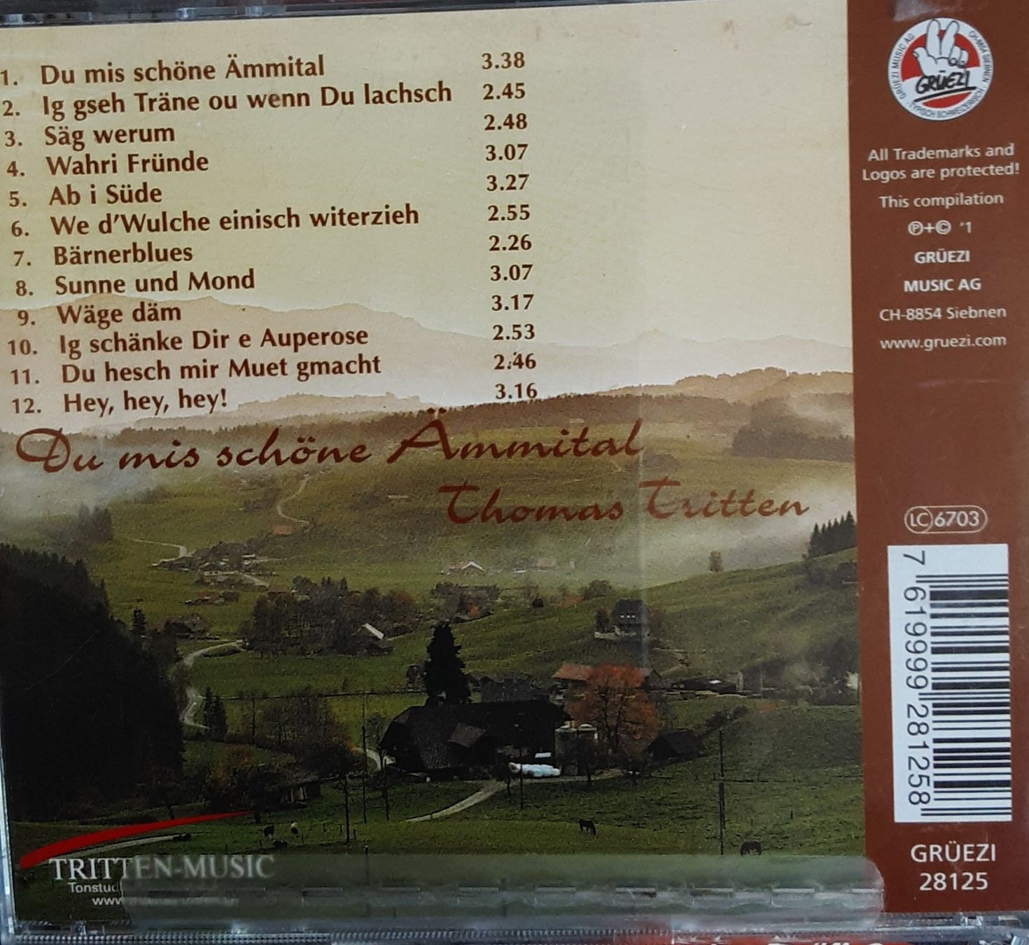 CD: Thomas Tritten CD - Du mis schöns Ämmital - Heimatklang – Usato da Bremgarten AG venduto da musiccollector 1