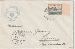 Flugpost Brief 1941-Buchs-Payerne