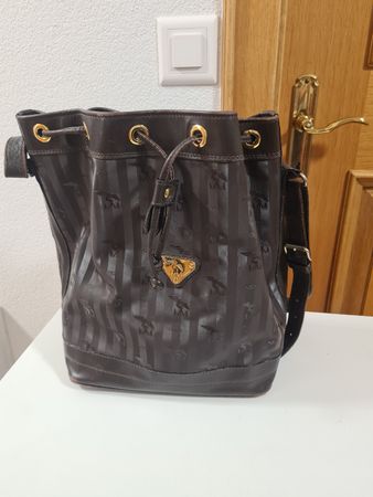 Braune Maison mollerus Handtasche - Vintage Bucket Bag