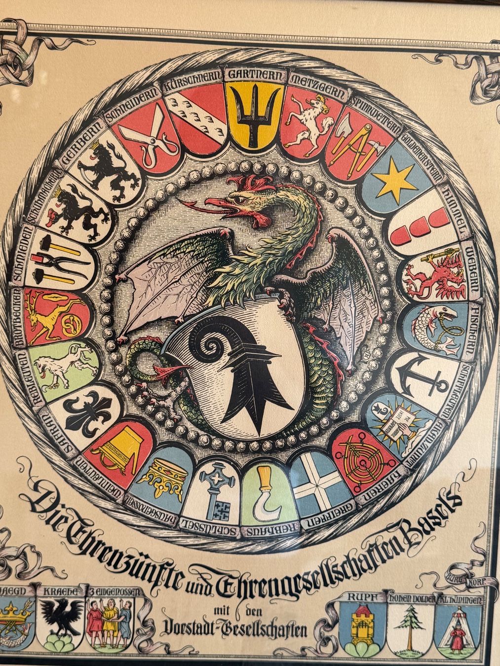 Tableaux: Historischen Wappen Basler Baslerstab – D'occasion à Basel par PAUL_ART 3