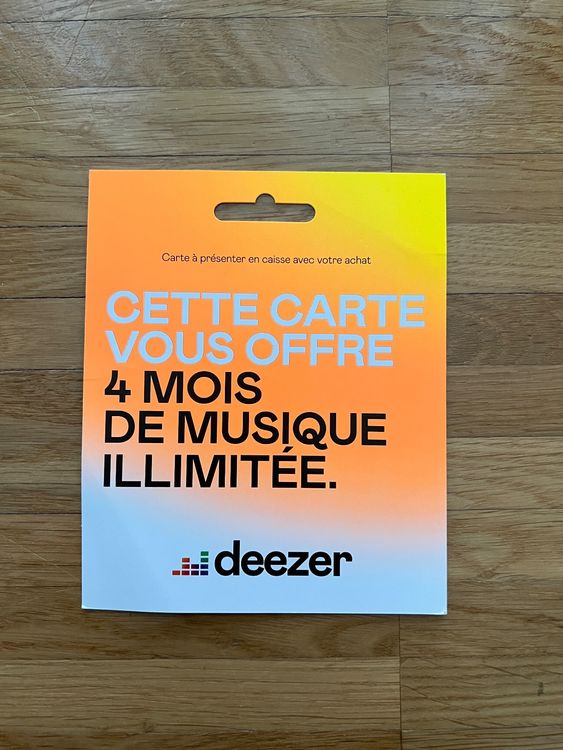 Carte DEEZER 4 mois de musique illimitée Kaufen auf Ricardo