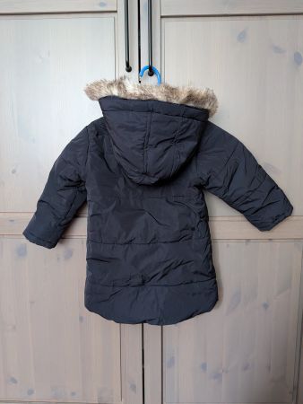 Steiff Winterjacke schwarz mit Kapuze gr 92
