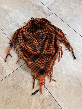 Palästinensertuch Karomuster Schwarz/orange