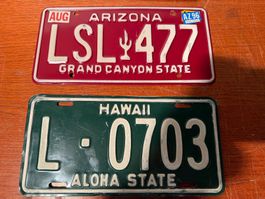 Plaques immatriculation Arizona Hawaii LSL 477 L 0703