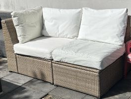  Gartenlounge Rattan-Optik, 2-teilig, 