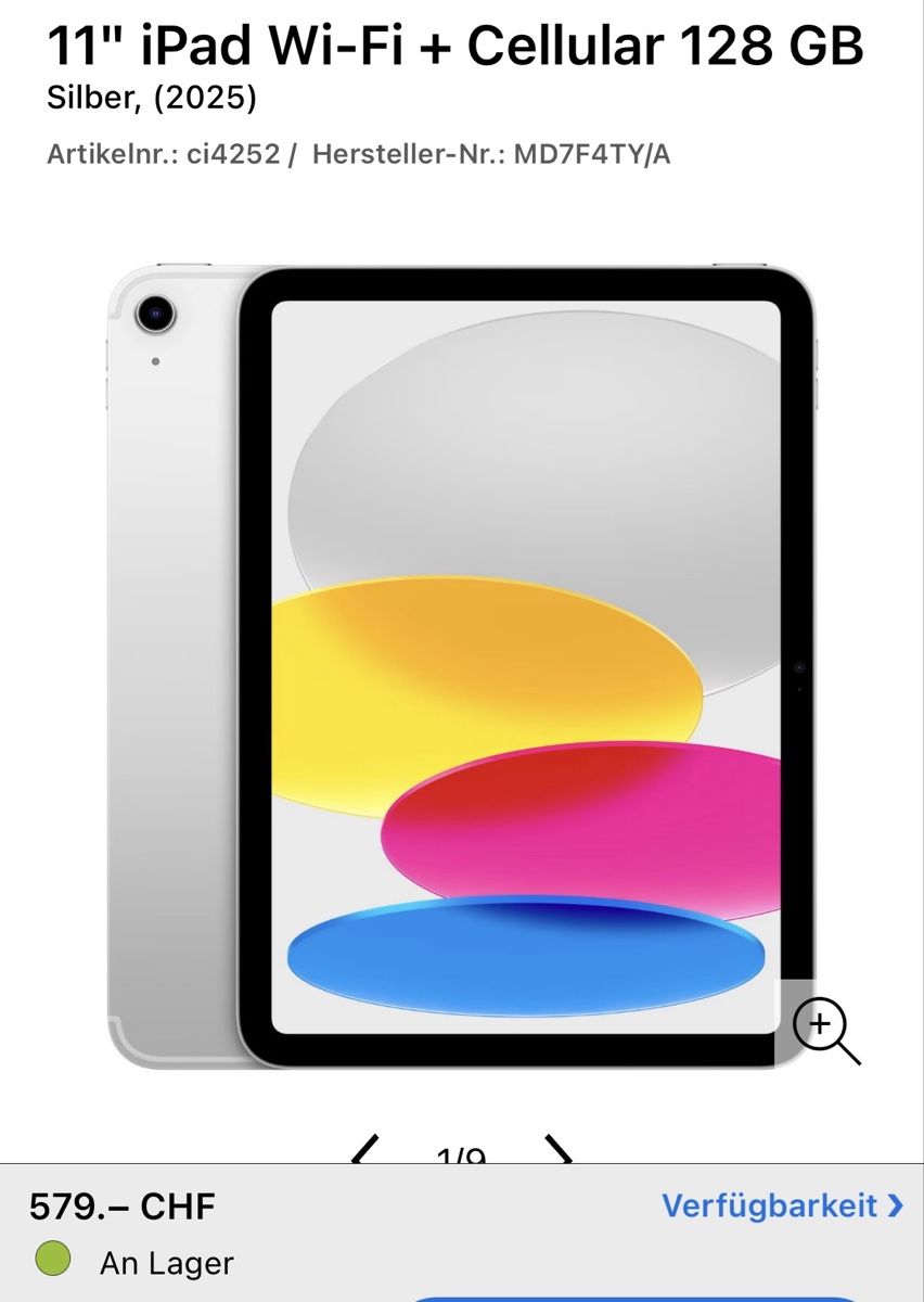 Apple Tablet PC: iPad (A16) Wi-Fi + Cellular – Nuovo (secondo la descrizione) da Lausen venduto da AllexAll 2