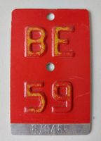 Velonummer BE 59 plaque Velo