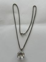 Halskette mit Anhänger 800 Silber und Stein, L=45cm