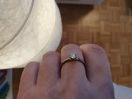 Solitär Brillant Ring, 750er Gold, 0,31ct, si2