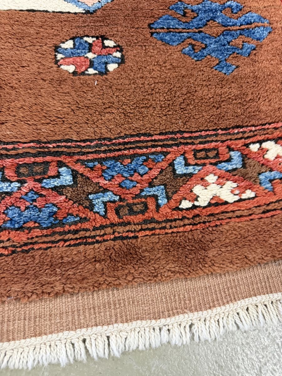 Tappeti: Orientteppich braun mit geometrischem Muster gebraucht – Usato da Strengelbach venduto da RaenAntikDesign 4