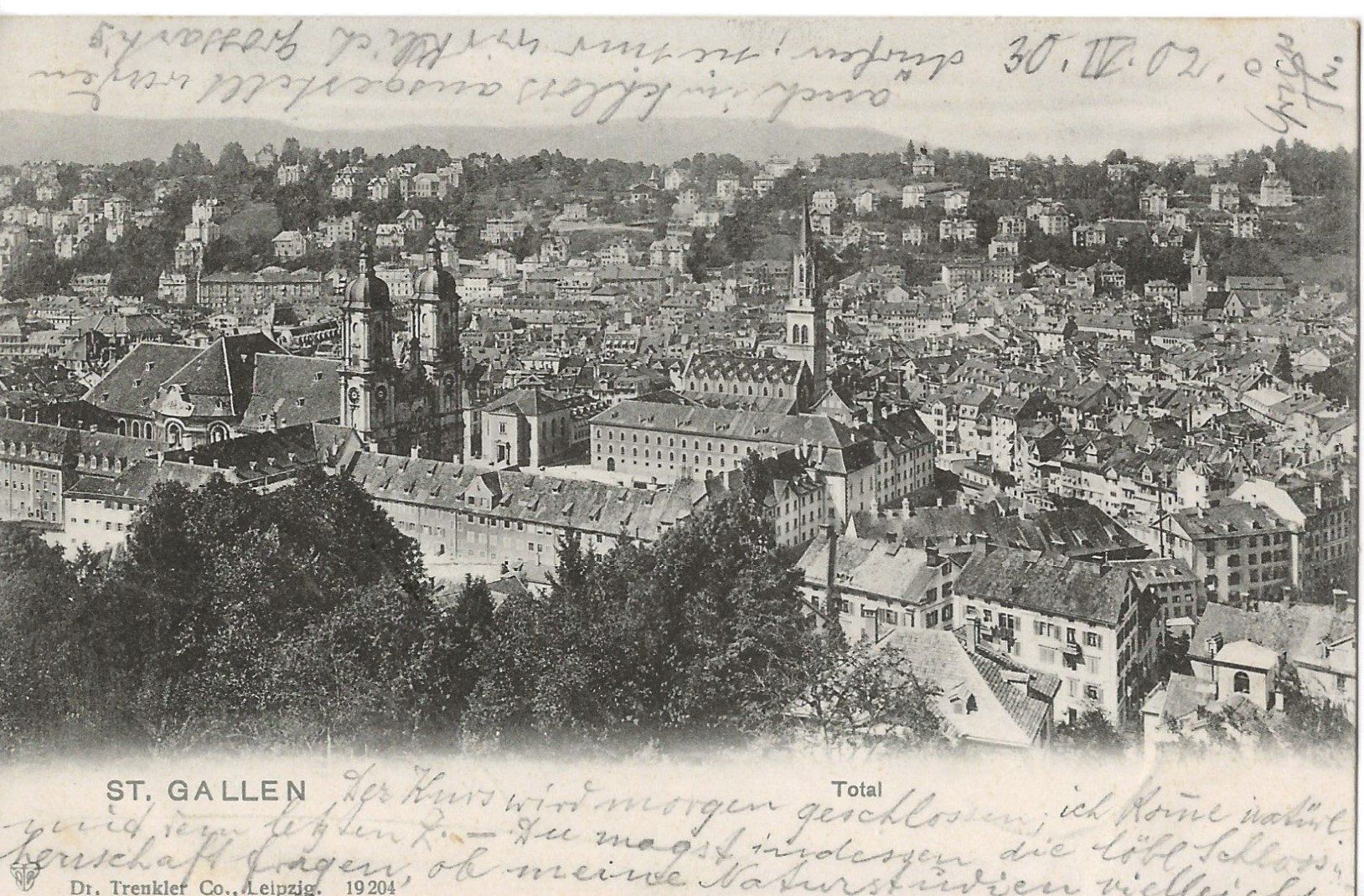 Cartoline postali: St. Gallen, 1907 – Usato da Frauenfeld venduto da Merk52