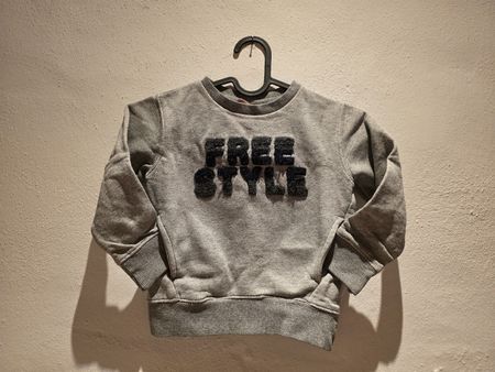 Pull enfant gris chiné "Free Style" - Taille 104 - 4 ans