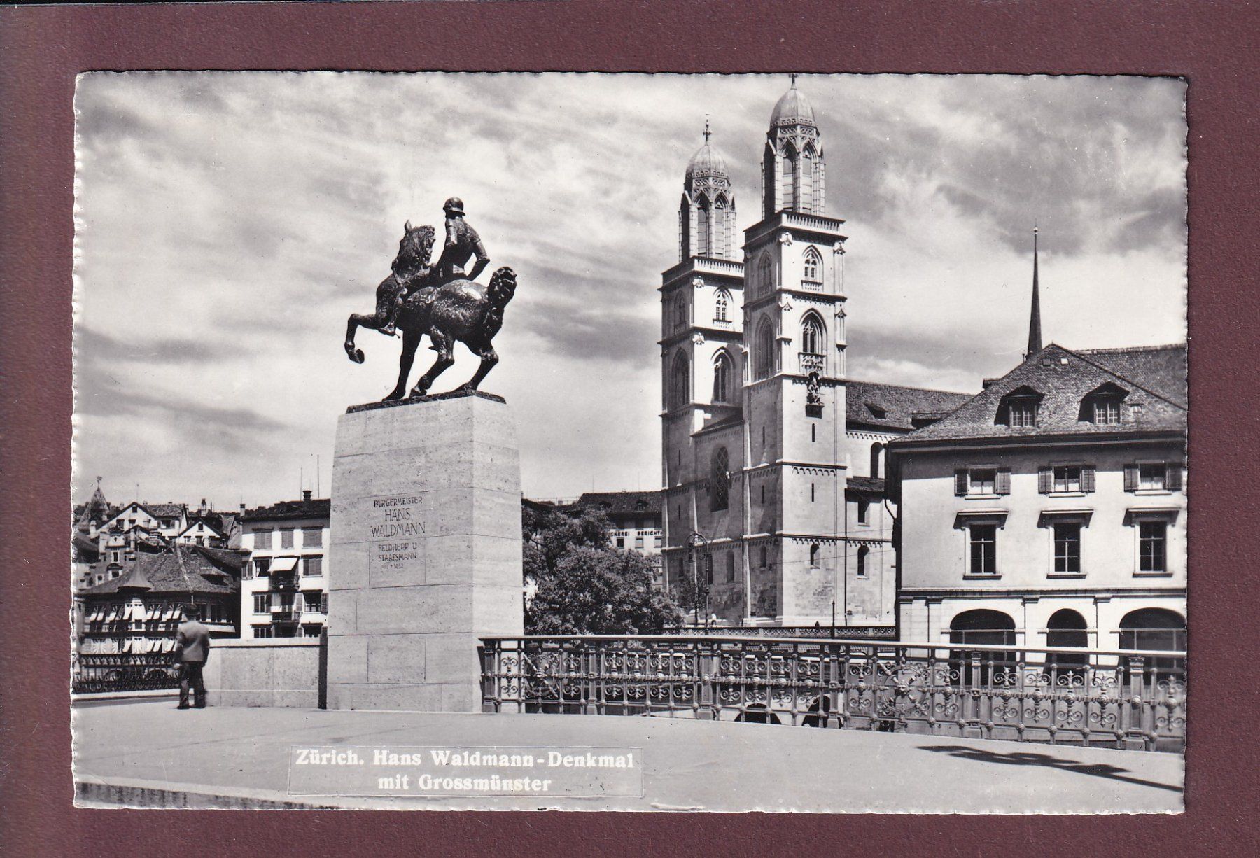 Cartes postales: ZÜRICH - Hans Waldmann-Denkmal - 1962 – D'occasion à Pully par nicecards