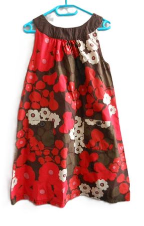 Gr. 146 OKAIDI Sommerkleid rot braun