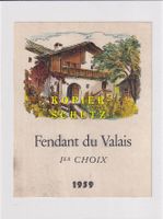 Etikette - Fendant du Valais 1er choix 1959 /bd