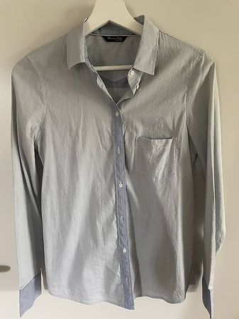 Massimo Dutti Hemdbluse hellblau gestreift  Gr. 36