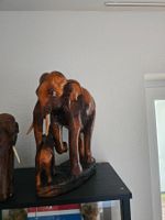 Holzskulptur Elefanten Familie guter Zustand