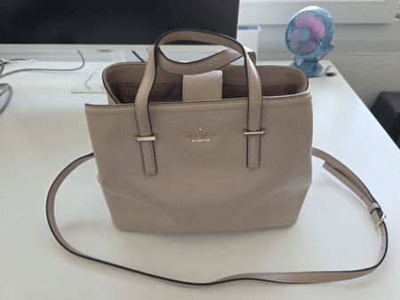 Kate Spade "Leila" Leder-Handtasche – Taupe / Beige