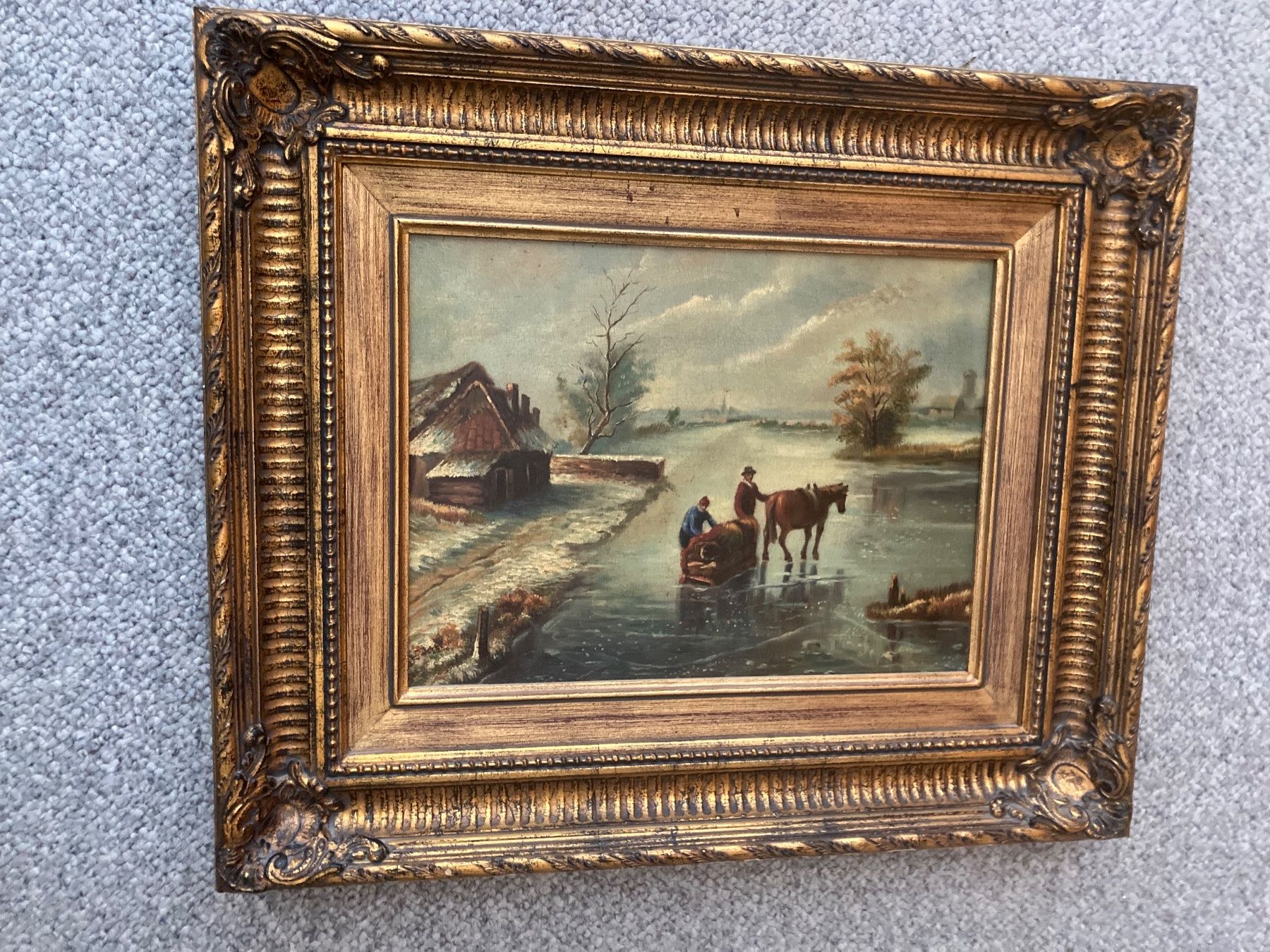 Dipinti: Winterlandschaft, Oelbild auf Leinwand – Usato da Mönthal venduto da bossma 1